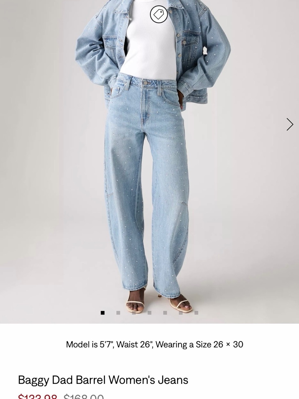 Levi's Light Blue Speckled Baggy Jeans